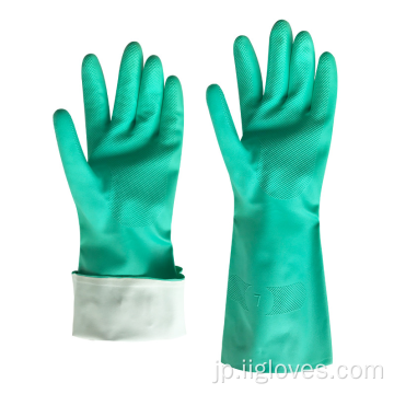 化学耐性の長い群れの裏地付きニトリル工業用手袋